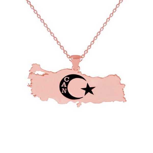 Gümüş Türkiye Haritası İsimli Kolye