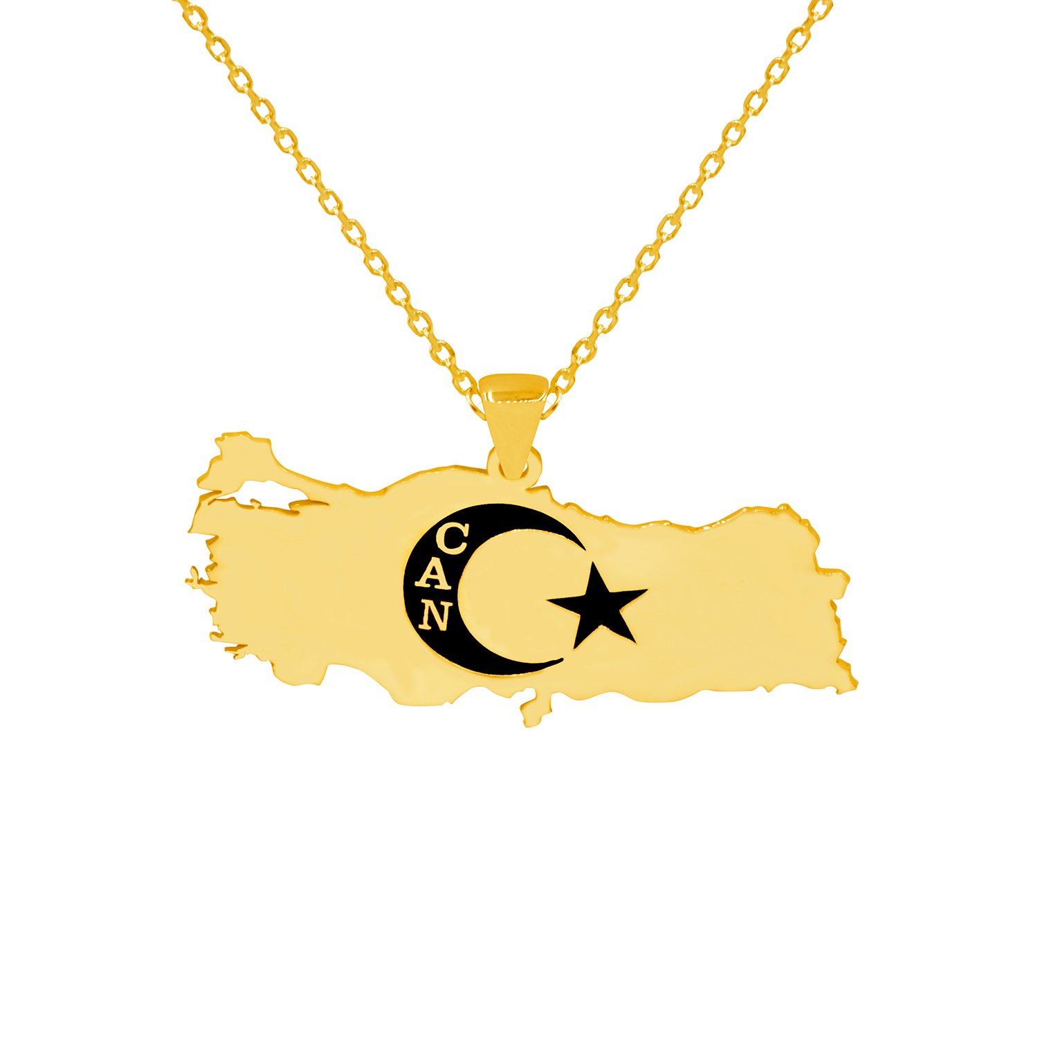 Gümüş Türkiye Haritası İsimli Kolye