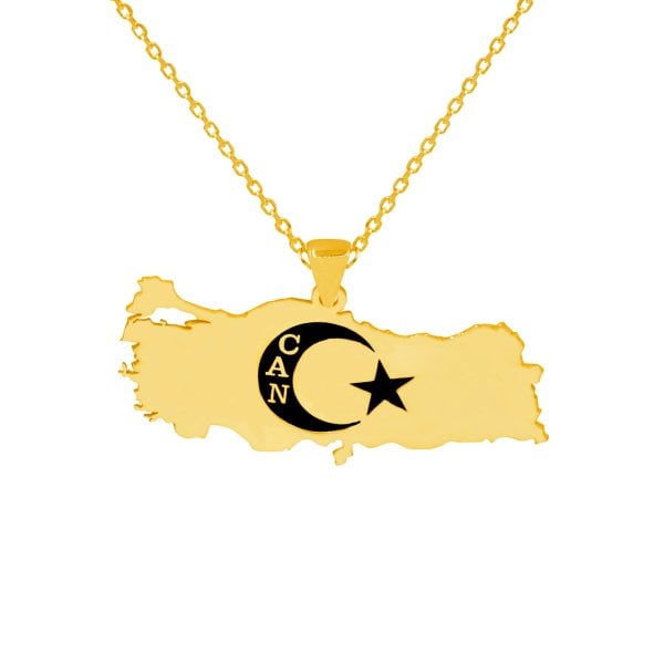 Gümüş Türkiye Haritası İsimli Kolye