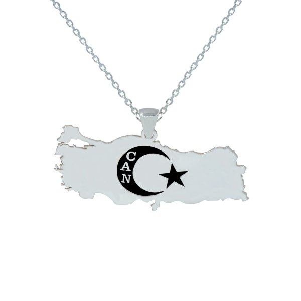 Gümüş Türkiye Haritası İsimli Kolye