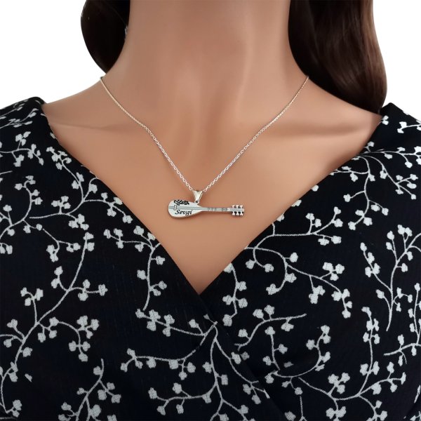Gümüş İsimli Bağlama Saz Kolye