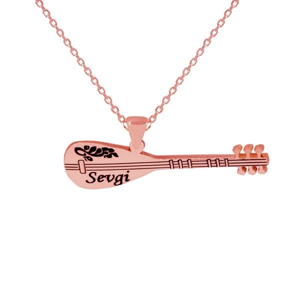 Gümüş İsimli Bağlama Saz Kolye