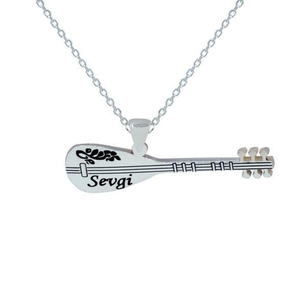 Gümüş İsimli Bağlama Saz Kolye