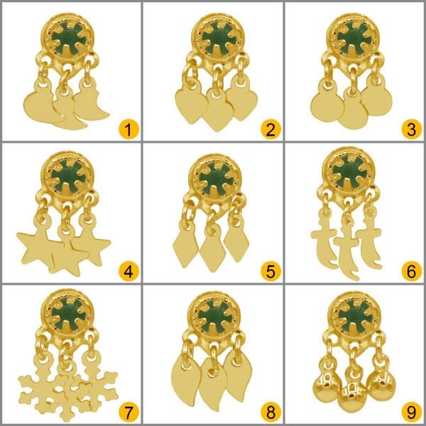 Gümüş Yeşil Taşlı Yöresel Hızma