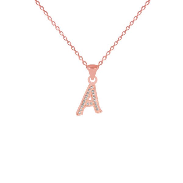 Gümüş Kişiye Özel Tasarım Taşlı Harfli Kolye