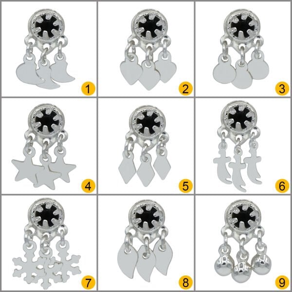 Gümüş Siyah Taşlı Mardin Hızması
