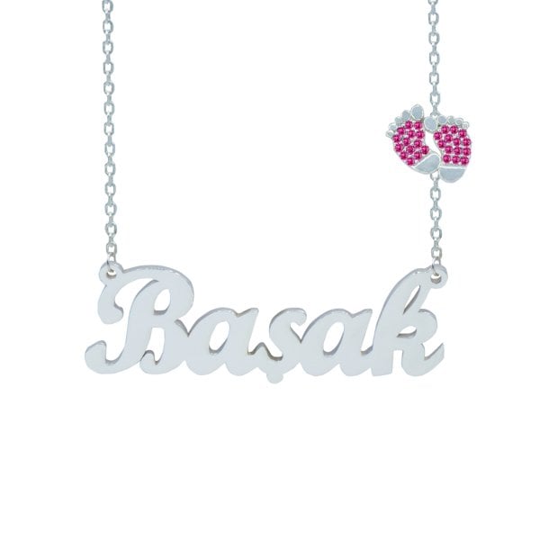 Gümüş Taşlı Patikli İsimli Kolye