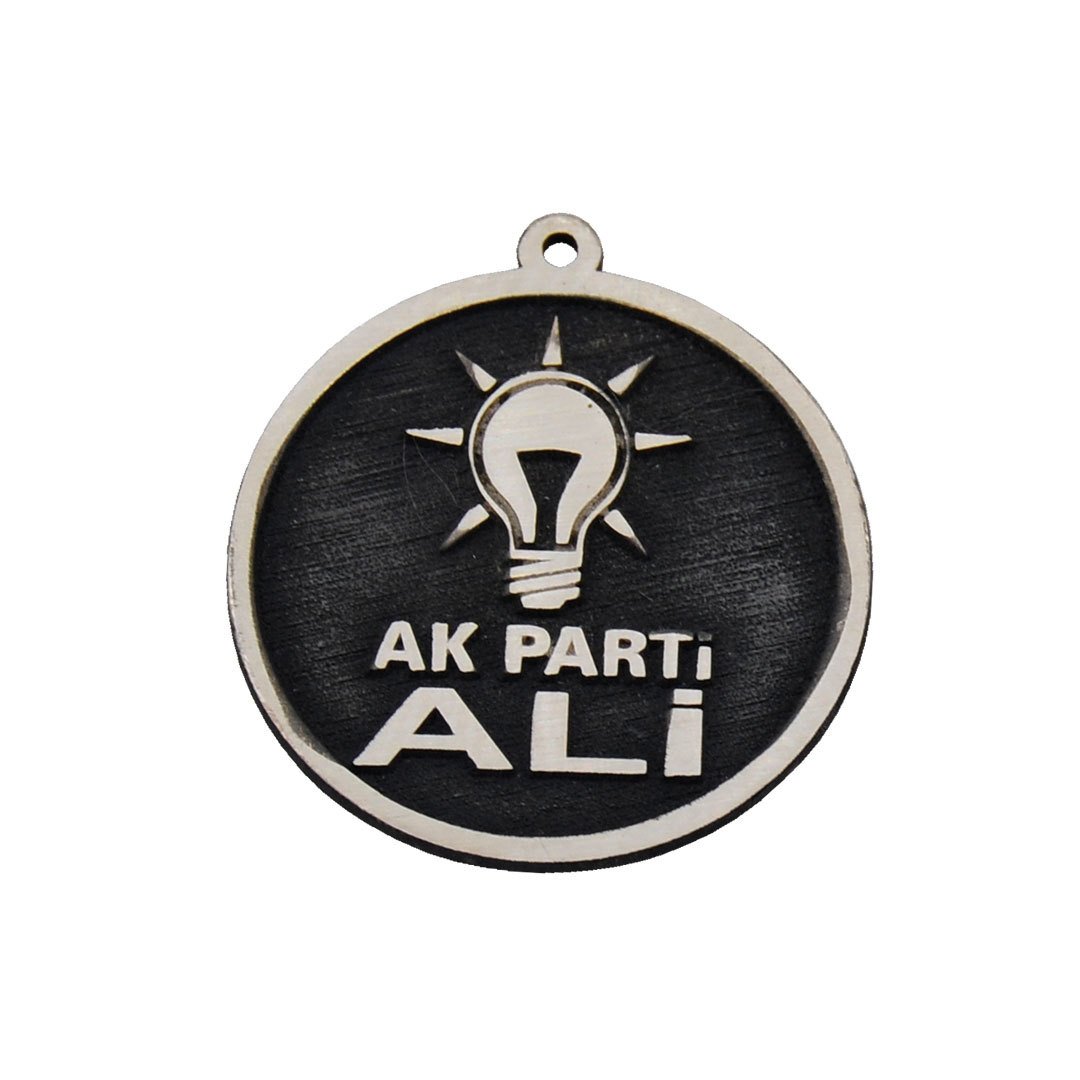 Gümüş Ak Parti Logolu Tesbih Püskülü İsimli
