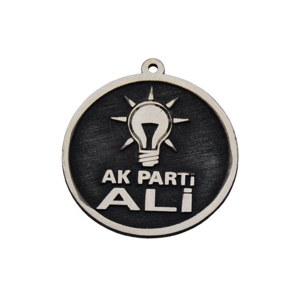 Gümüş Ak Parti Logolu Tesbih Püskülü İsimli