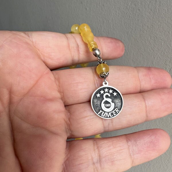 Gümüş Galatasaray Armalı Tesbih Püskülü İsimli