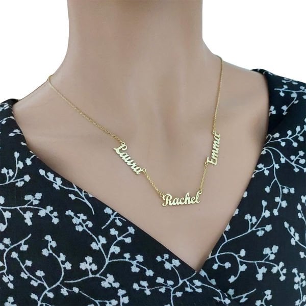 14, 22 Ayar Altın 3 İsimli Kolye