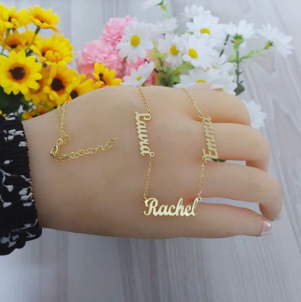 14, 22 Ayar Altın 3 İsimli Kolye