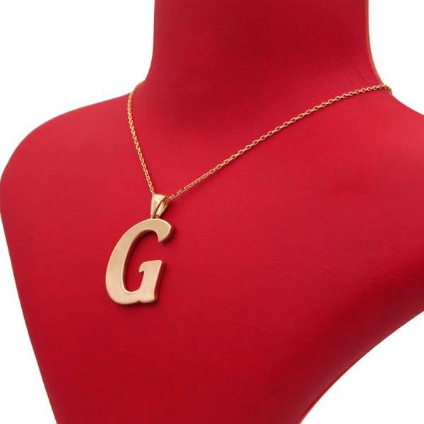 Gümüş Kişiye Özel Tasarım Taşsız Harfli Kolye