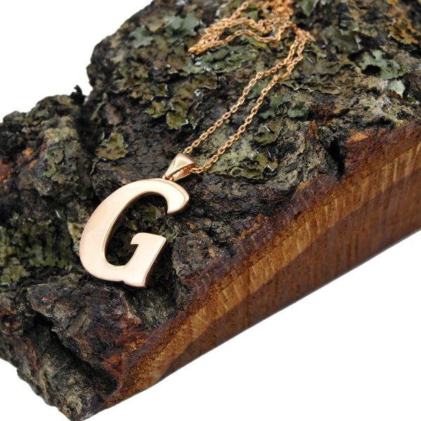 Gümüş Kişiye Özel Tasarım Taşsız Harfli Kolye