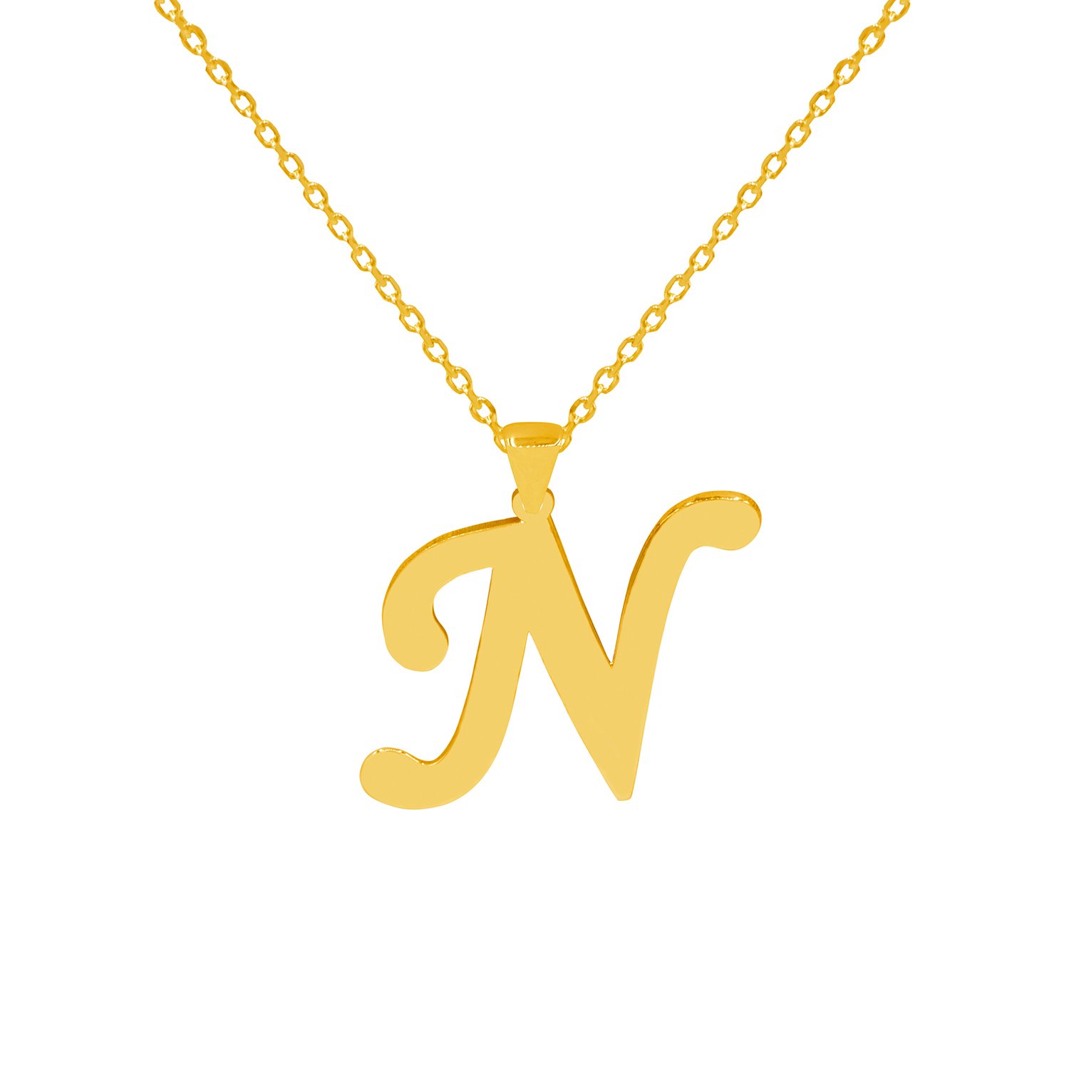 Gümüş Kişiye Özel Tasarım Taşsız Harfli Kolye