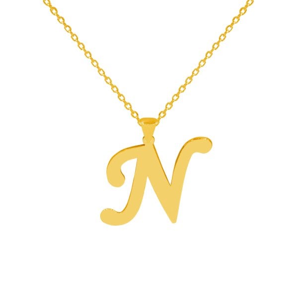 Gümüş Kişiye Özel Tasarım Taşsız Harfli Kolye