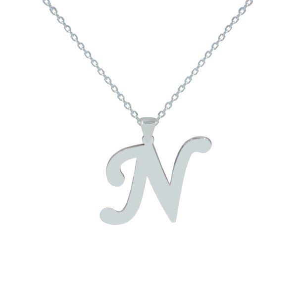 Gümüş Kişiye Özel Tasarım Taşsız Harfli Kolye