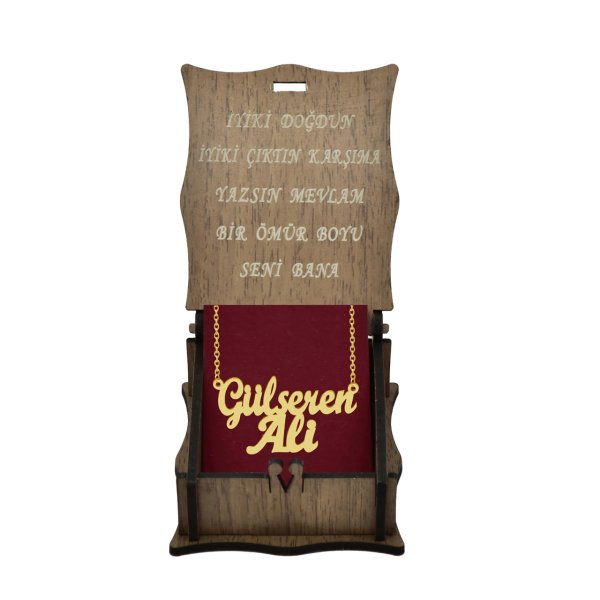 Gümüş Kişiye Özel Tasarım Çift İsimli Kolye