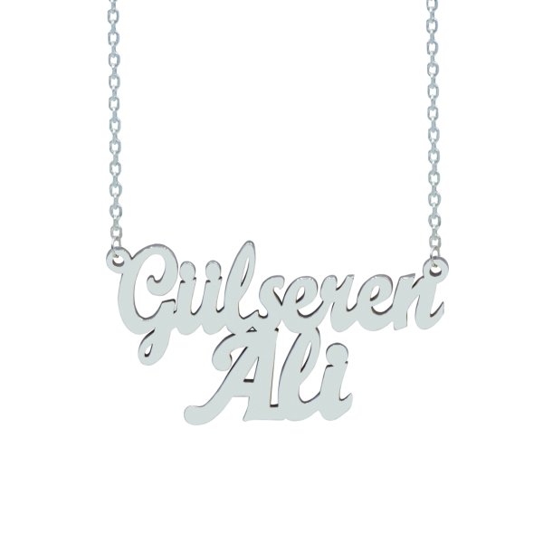 Gümüş Kişiye Özel Tasarım Çift İsimli Kolye