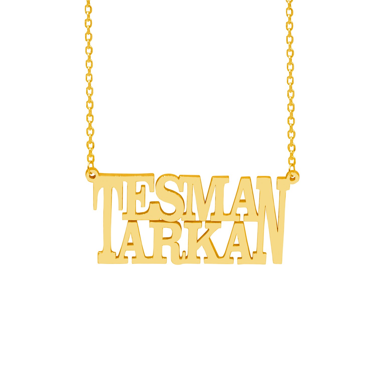 Gümüş Özel Tasarım Çift İsimli Kolye
