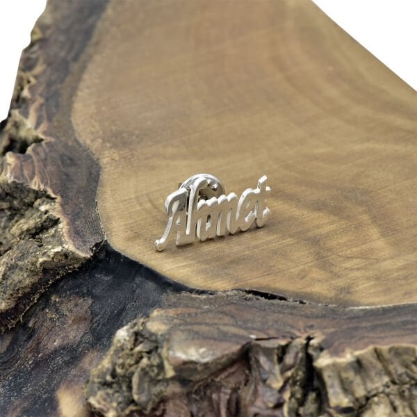 Gümüş Kişiye Özel Tasarım İsimli Yaka Rozeti