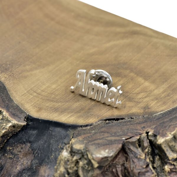 Gümüş Kişiye Özel Tasarım İsimli Yaka Rozeti