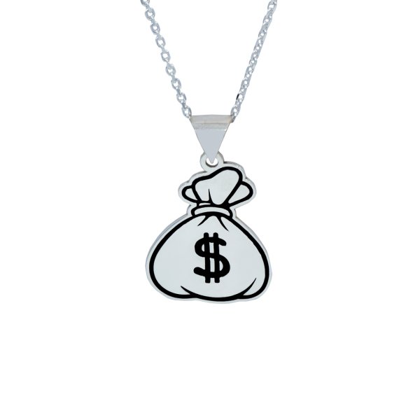 Gümüş Özel Tasarım Dolar Logolu Kolye