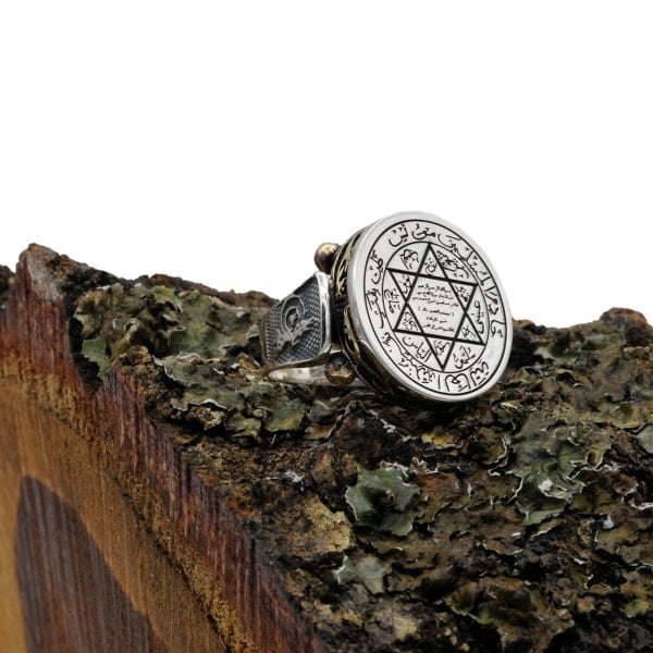 Gümüş Tuğralı Süleyman Mührü Erkek Yüzük