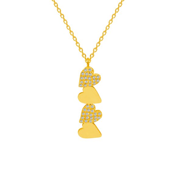 Gümüş Taşlı Taşsız Kalpli Kolye