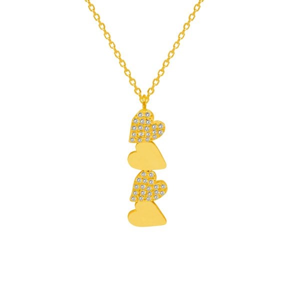 Gümüş Taşlı Taşsız Kalpli Kolye