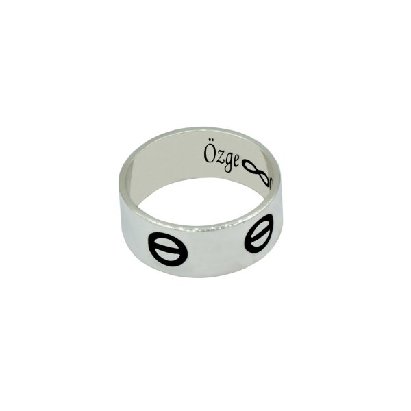 Gümüş Vida Başı Yüzük Alyans