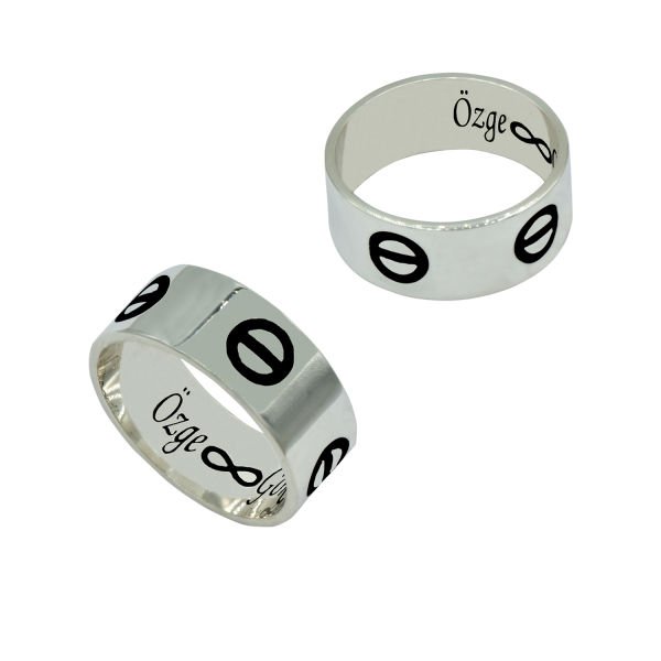 Gümüş Vida Başı Yüzük Alyans