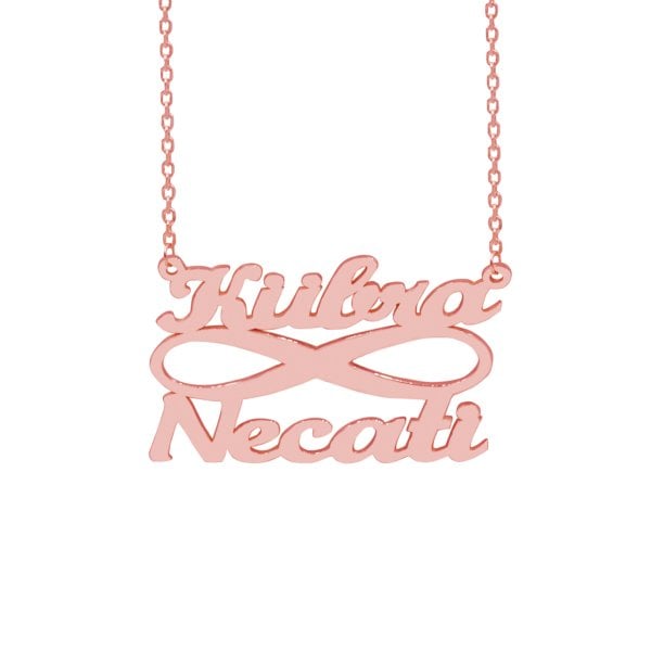 Gümüş Taşsız Sonsuzluk İki İsimli Kolye