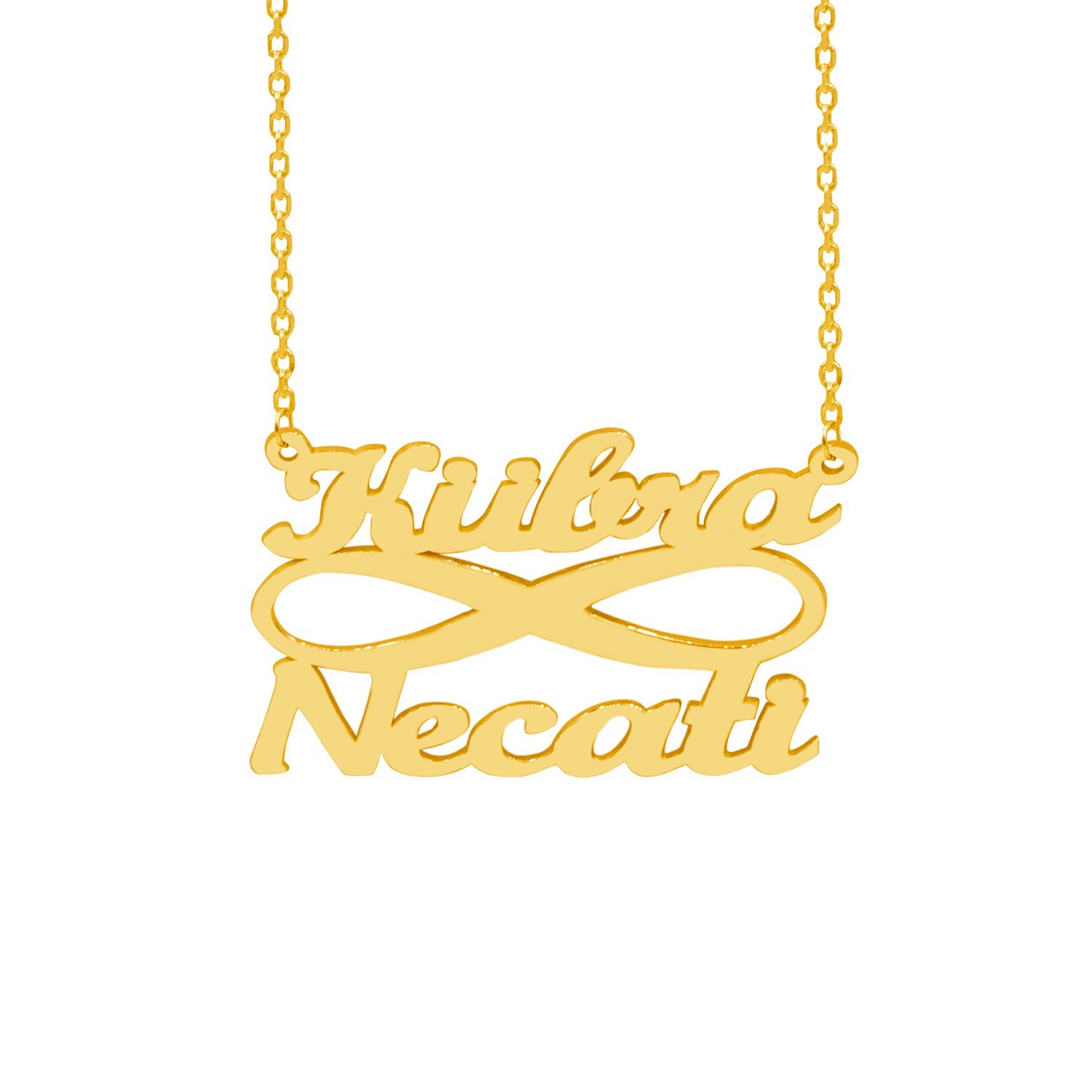 Gümüş Taşsız Sonsuzluk İki İsimli Kolye