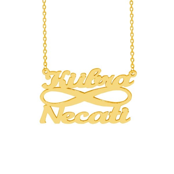 Gümüş Taşsız Sonsuzluk İki İsimli Kolye