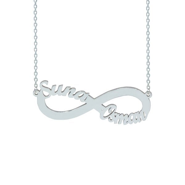 Gümüş Taşsız Sonsuzluk İsimli  Kolye