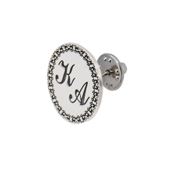 Gümüş Kişiye Özel Tasarım Harfli Yaka Rozeti