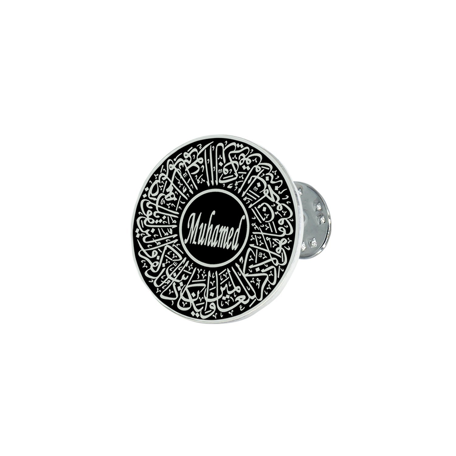 Gümüş Özel Tasarım Nazar Dualı İsimli Yaka Rozeti