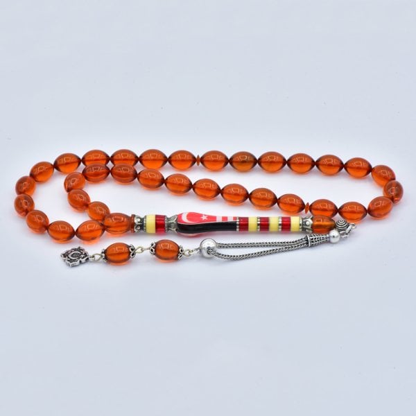 Nakkaş İmame Ayyıldızlı Ateş Kehribar Tesbih