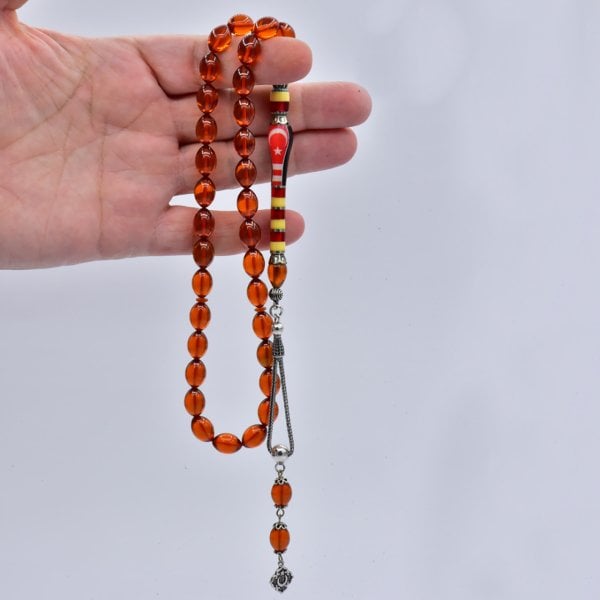 Nakkaş İmame Ayyıldızlı Ateş Kehribar Tesbih