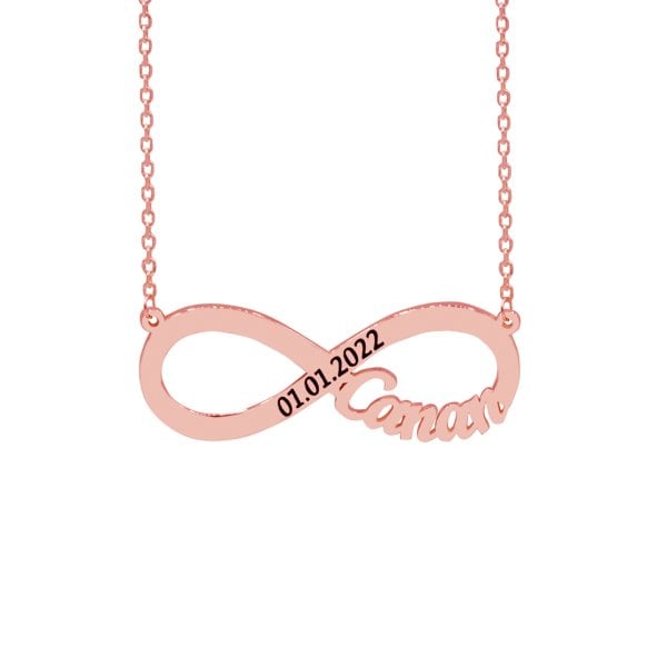 Gümüş Tarihli Sonsuzluk Tek İsimli Kolye