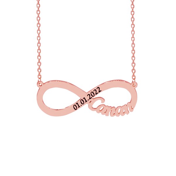 Gümüş Tarihli Sonsuzluk Tek İsimli Kolye