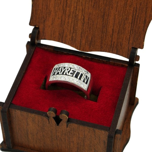 Gümüş Özel Tasarım Taşlı Mineli İsimli Yüzük