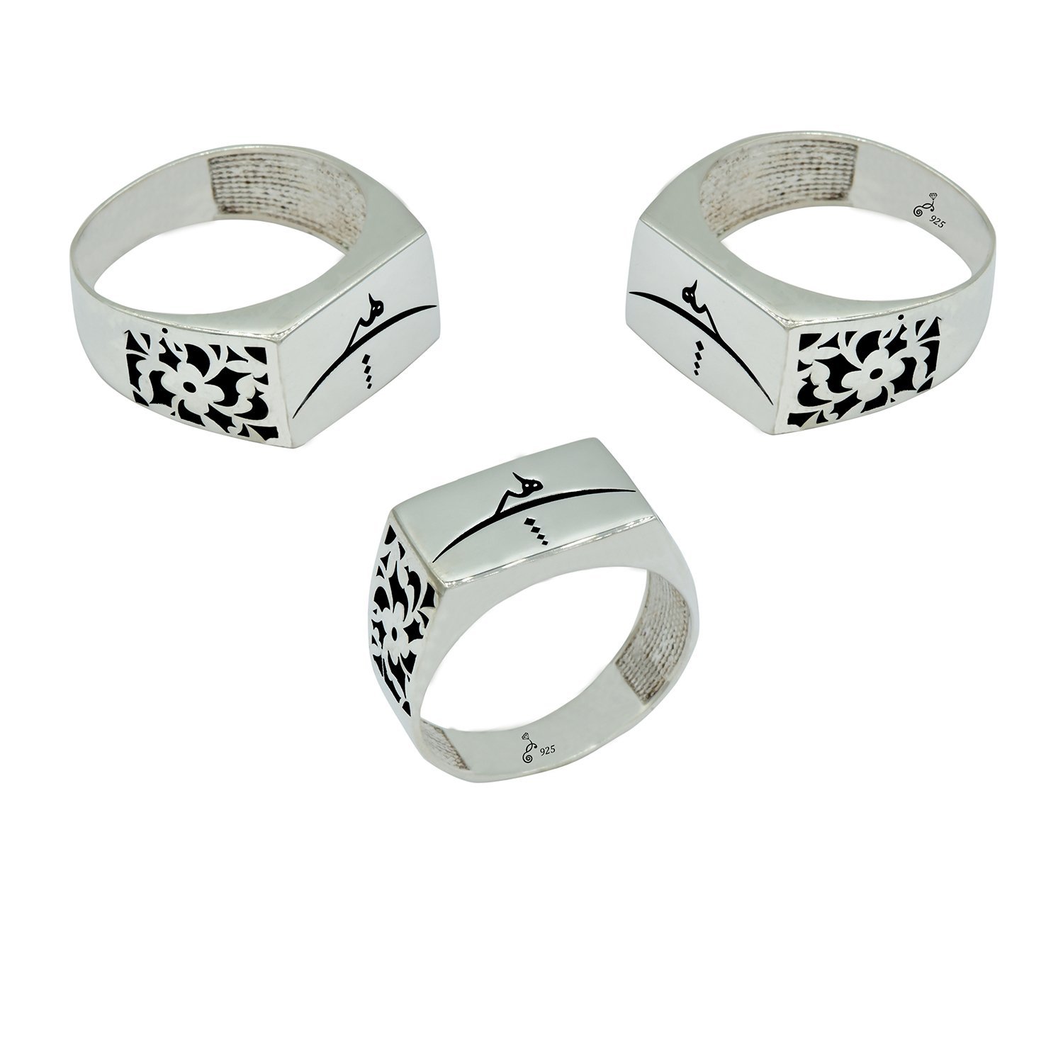 Gümüş Arapça Hiç Yazılı Yüzük