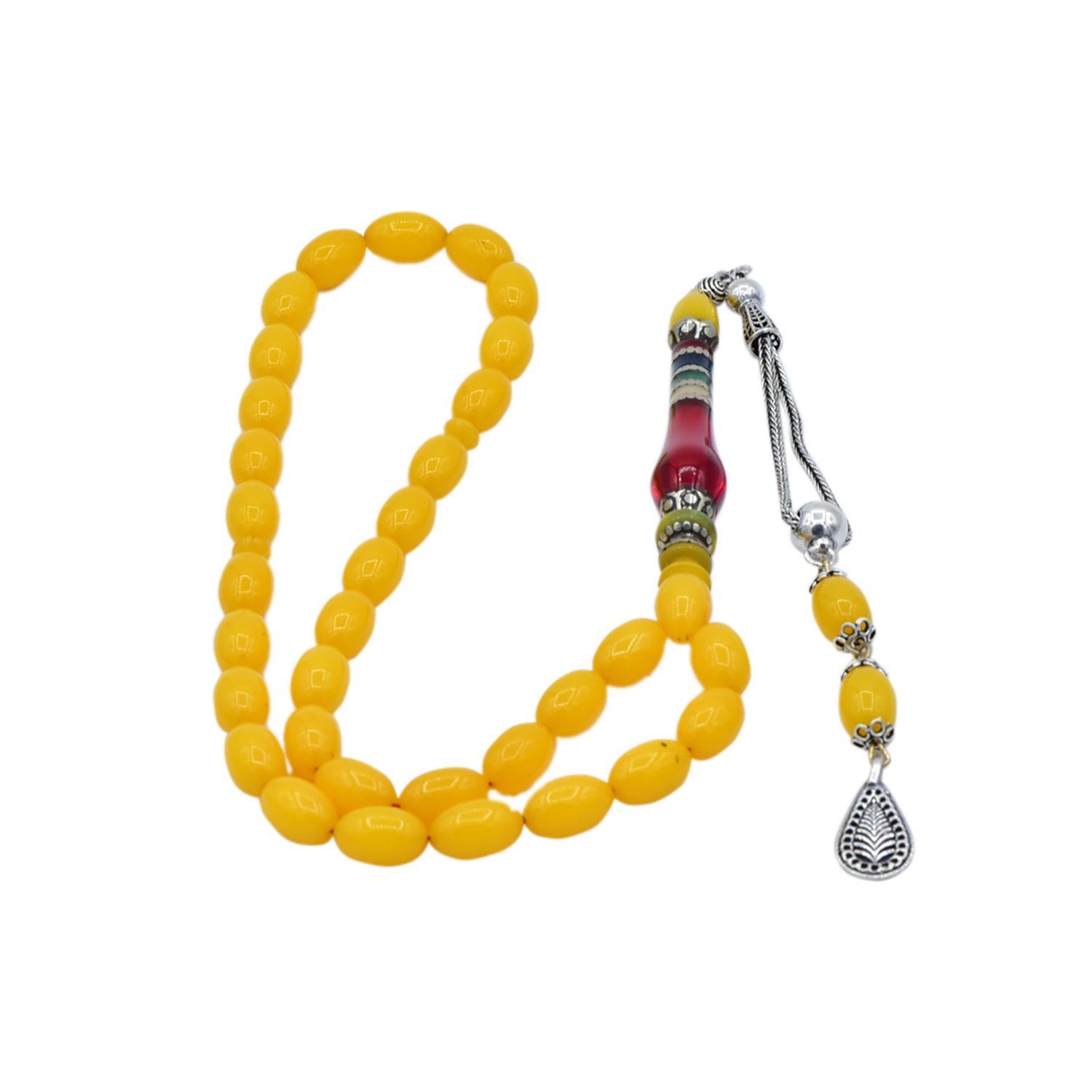 Nakkaş İmame İşleme Sıkma Kehribar Tesbih