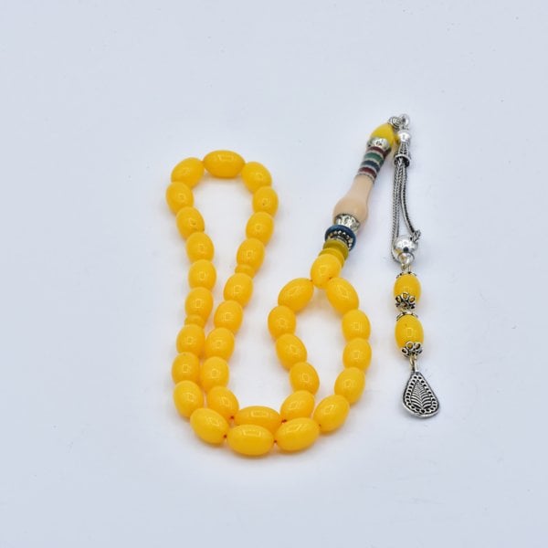 Nakkaş İmame İşleme Sıkma Kehribar Tesbih