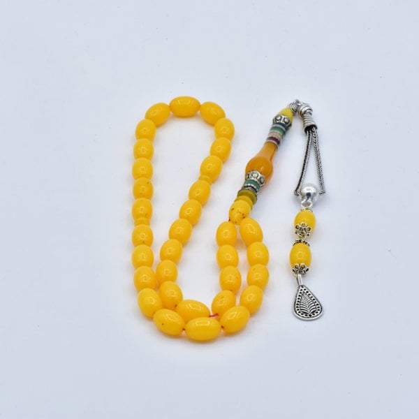 Nakkaş İmame İşleme Sıkma Kehribar Tesbih