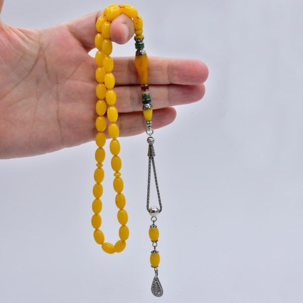 Nakkaş İmame İşleme Sıkma Kehribar Tesbih