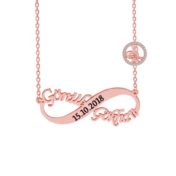Gümüş Tuğralı Sonsuzluk İsimli Kolye