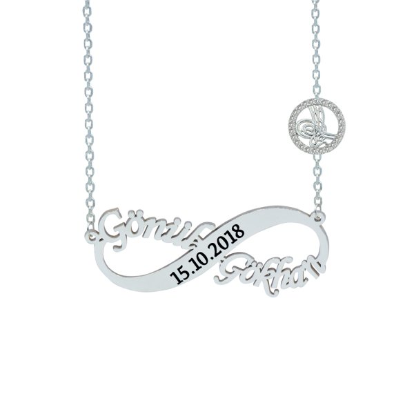 Gümüş Tuğralı Sonsuzluk İsimli Kolye